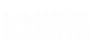 High resolution white moto master equipment logo captured in studio setting